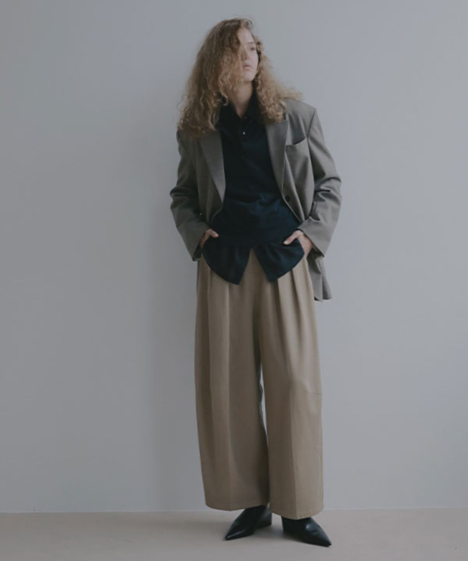 シアーコットンシャツ(ネイビー)綿100% / シアー素材 / 手洗い可 / 1226210063