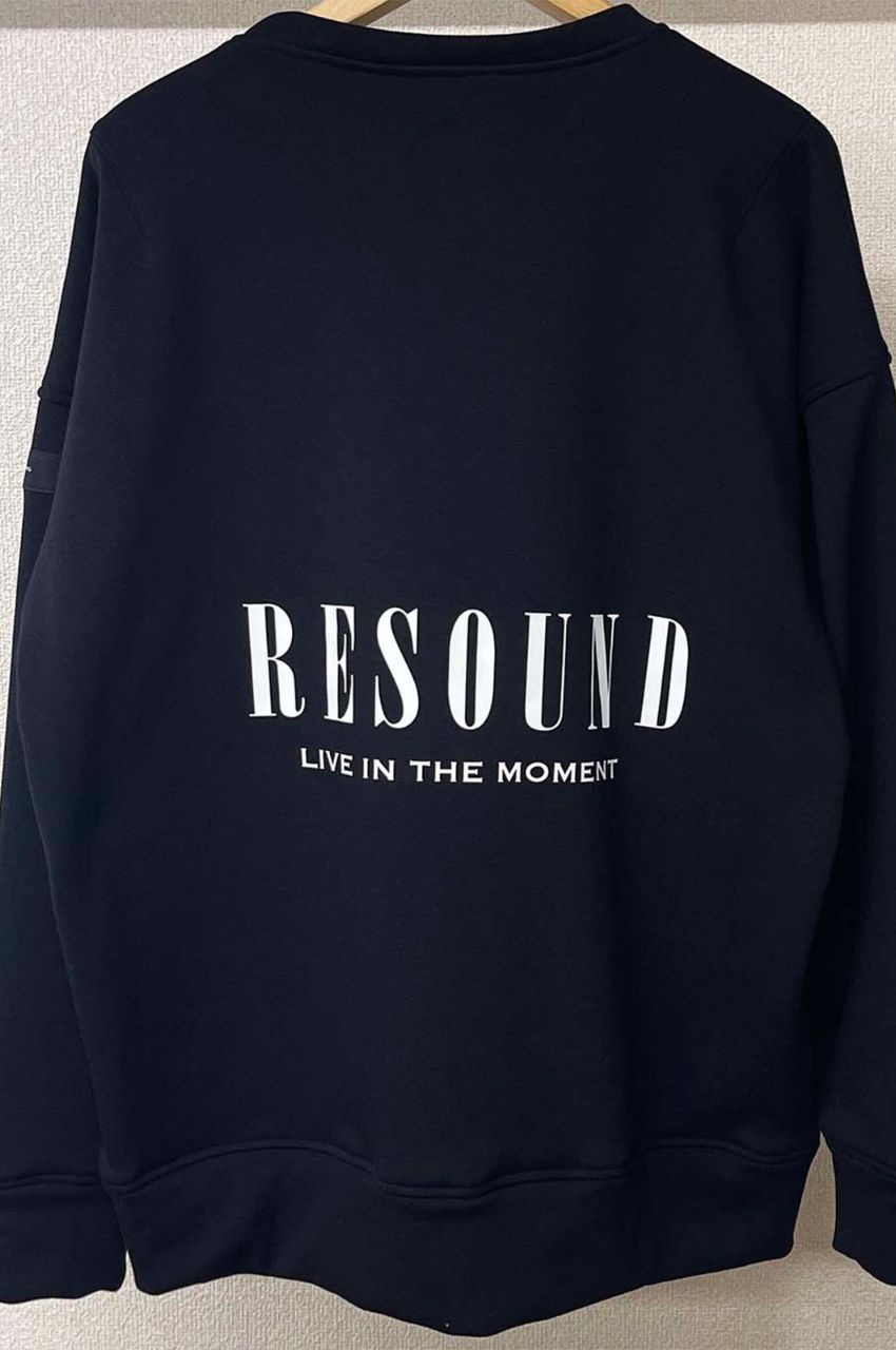 ID BACKROGO VELOURS FLEECE DROP TRAINER / IDバックロゴ裏起毛ルーズトレーナー