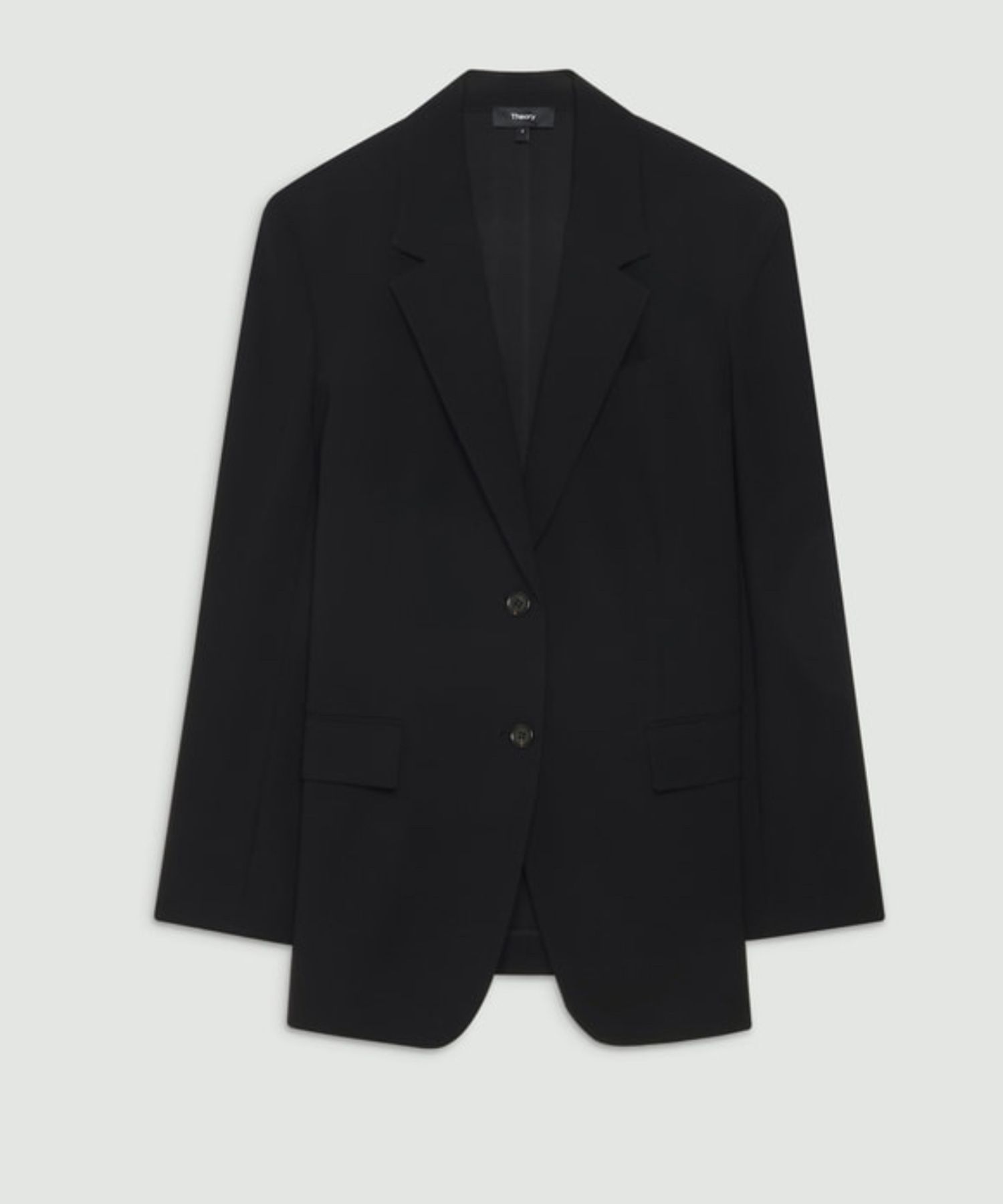Satin Crepe Straight Blazer(ブラック) / トリアセテート / ウォッシャブル / 01-5204102