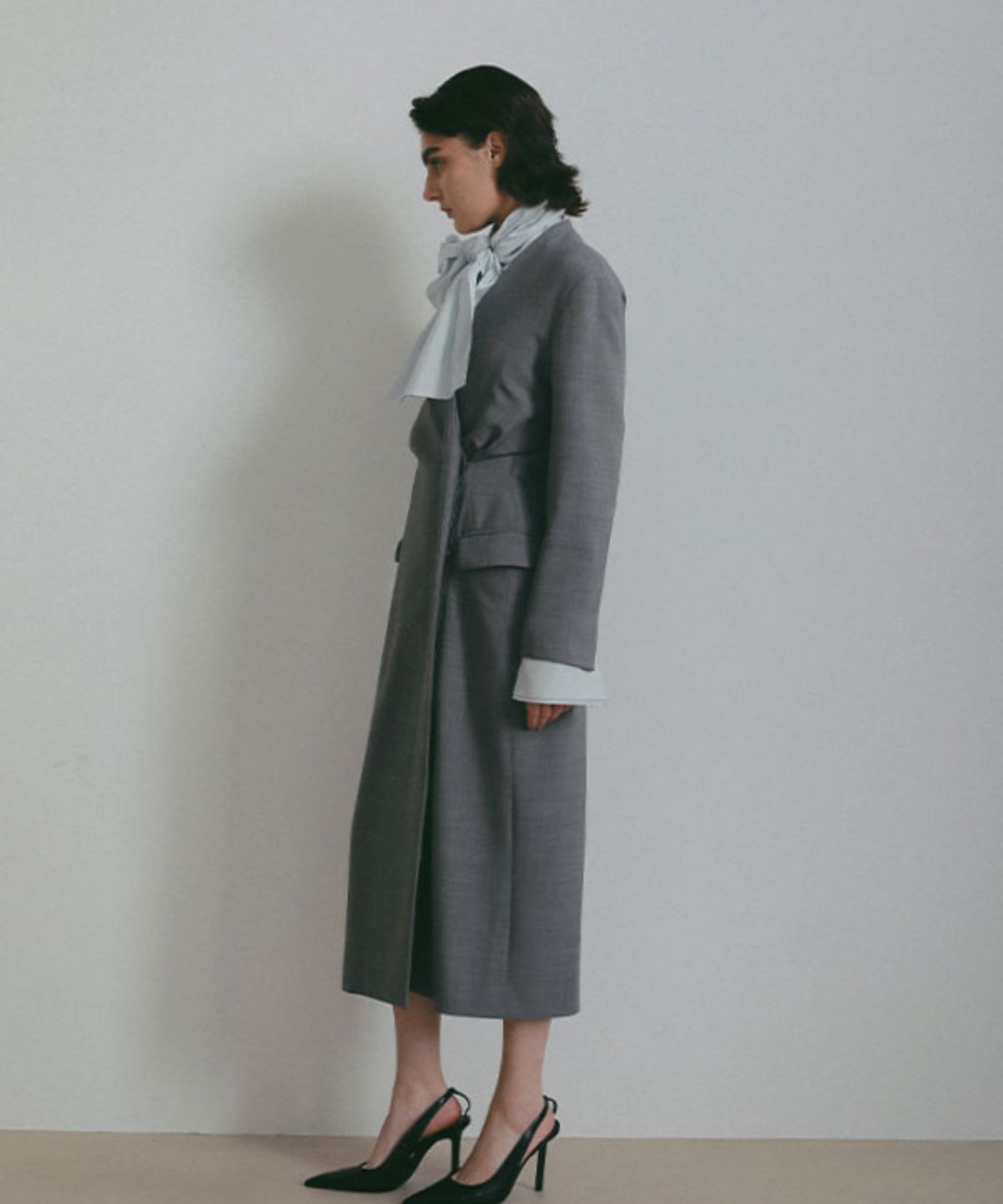 SANTEカシュクールドレス (GREY) ポリエステル / 裏地有り / フラップポケット / スペアボタン付き / 1226130104