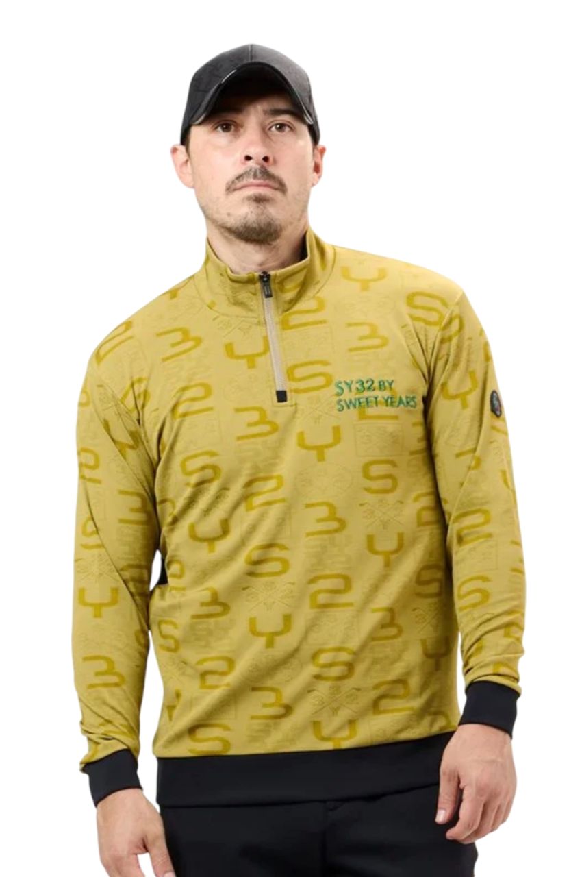 ORIGINAL SYG JACQUARD HALF-ZIP SWEAT (YELLOW) ナイロン / ストレッチ / ジャガード素材 / SYG-24A016