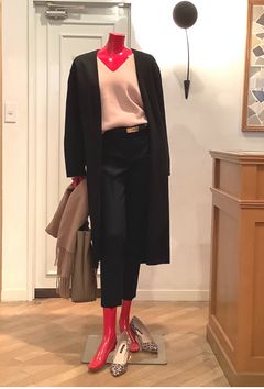 Theory - Luxe New Divide Collarless Coat / ノーカラーロングコート | LA FEMME