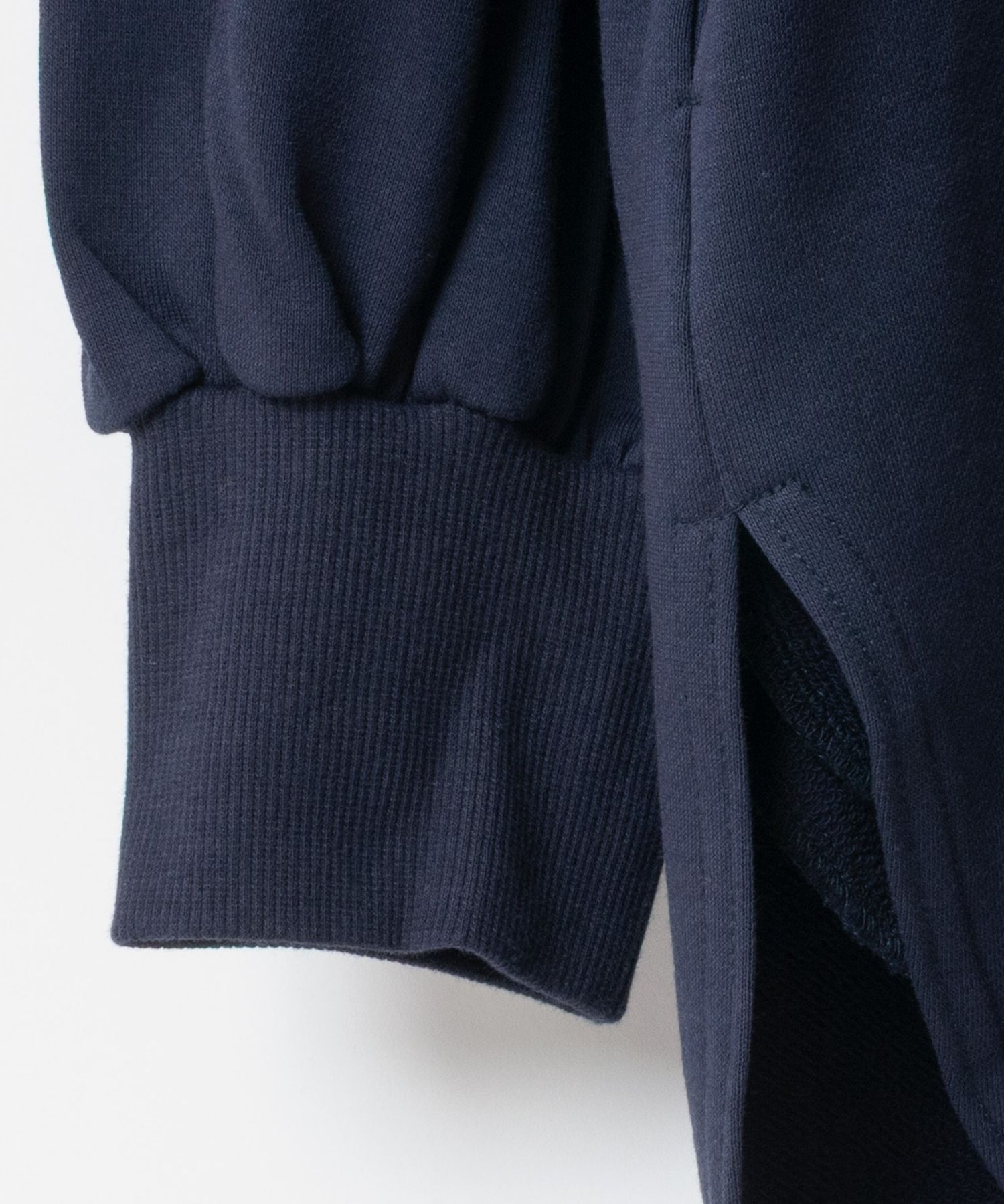 High Neck Long Pullover ( ネイビーブルー ) 綿 / サイドポケット /サイドスリット / FK252-31223