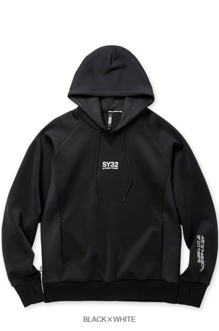 SY32 by SWEET YEARS - DOUBLE KNIT EMBOSS LOGO P/O HOODIE