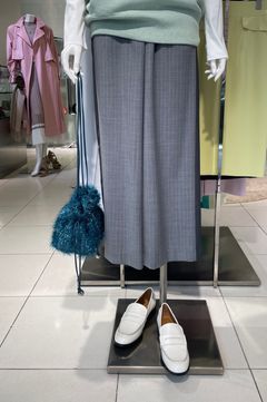 ゴムウエストウールパンツ(グレー)羊毛 / サイドライン