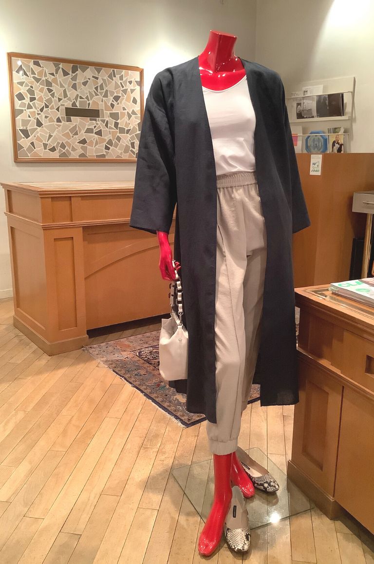 TOMORROWLAND - LINEN POPLIN LONG CARDIGAN / リネンポプリン ロング