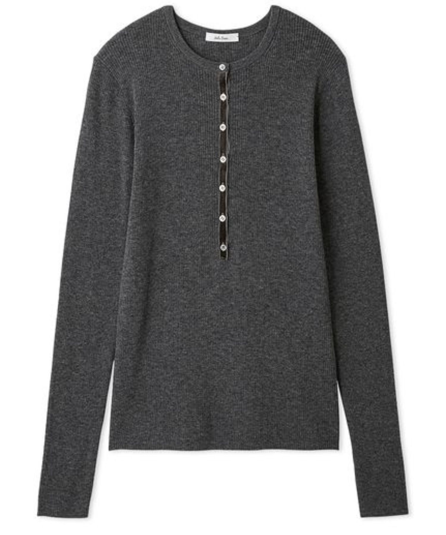 ベロアヘンリーネックリブニット( GRY ) ポリエステル / ベロアテープ / ウール混 / 伸縮性 / 手洗可/ 09WNT255001