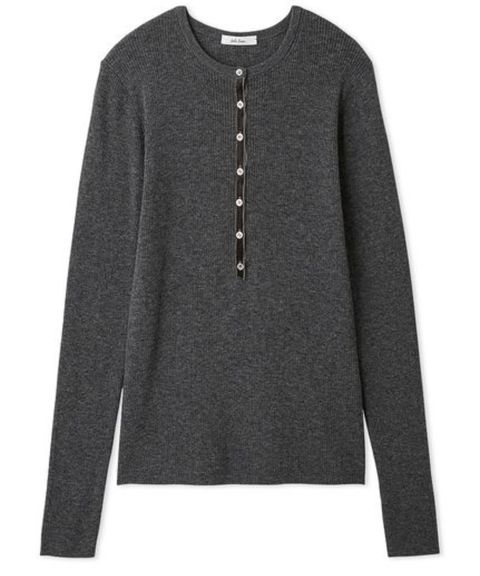 ベロアヘンリーネックリブニット( GRY ) ポリエステル / ベロアテープ / ウール混 / 伸縮性 / 手洗可/ 09WNT255001