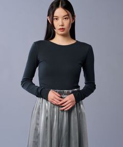 アルビニスタシフォンテレコボートネックカットソー(ストレート) 綿 / ウォッシャブル / クルーネック / KKUVCA0205