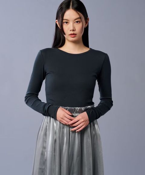 アルビニスタシフォンテレコボートネックカットソー(ストレート) 綿 / ウォッシャブル / クルーネック / KKUVCA0205