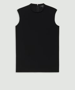 Satin Crepe Stand Collar Top(ブラック) / トリアセテート / ウォッシャブル / 01-5208206