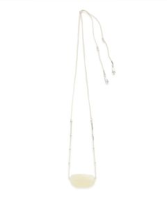 カラーパーツロングネックレス(ホワイト) SVメッキ / シルバーコーティング / エンドパーツ付き / MWGA261506