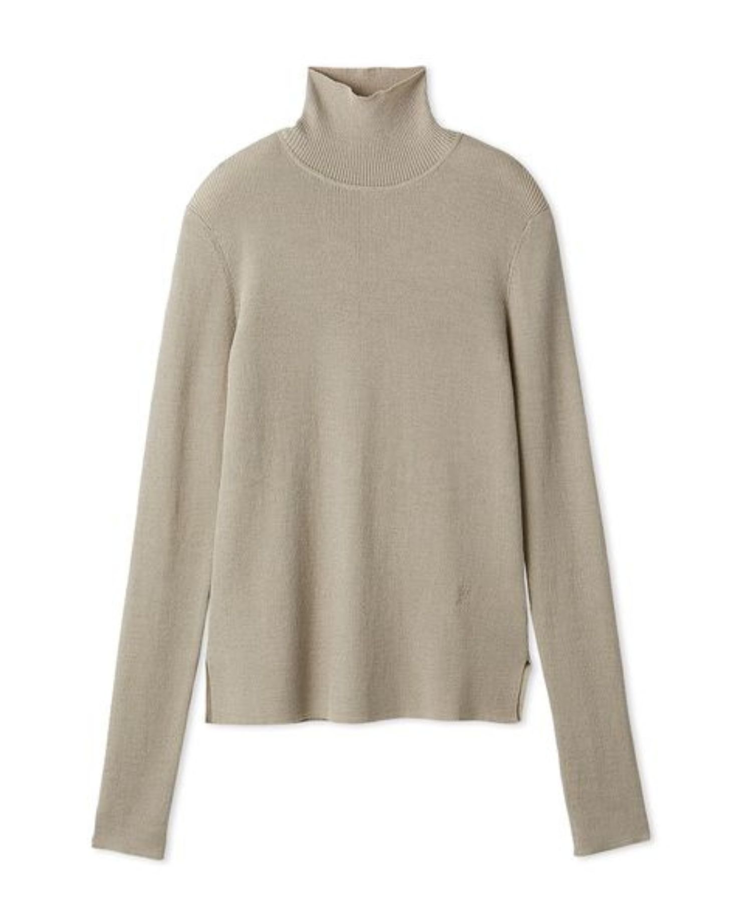 シアーラメタートルネックリブニット( BEG) 綿 / ブランドロゴの刺しゅう / シアー /  手洗可 / 09WNT255307