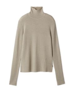 シアーラメタートルネックリブニット( BEG) 綿 / ブランドロゴの刺しゅう / シアー /  手洗可 / 09WNT255307