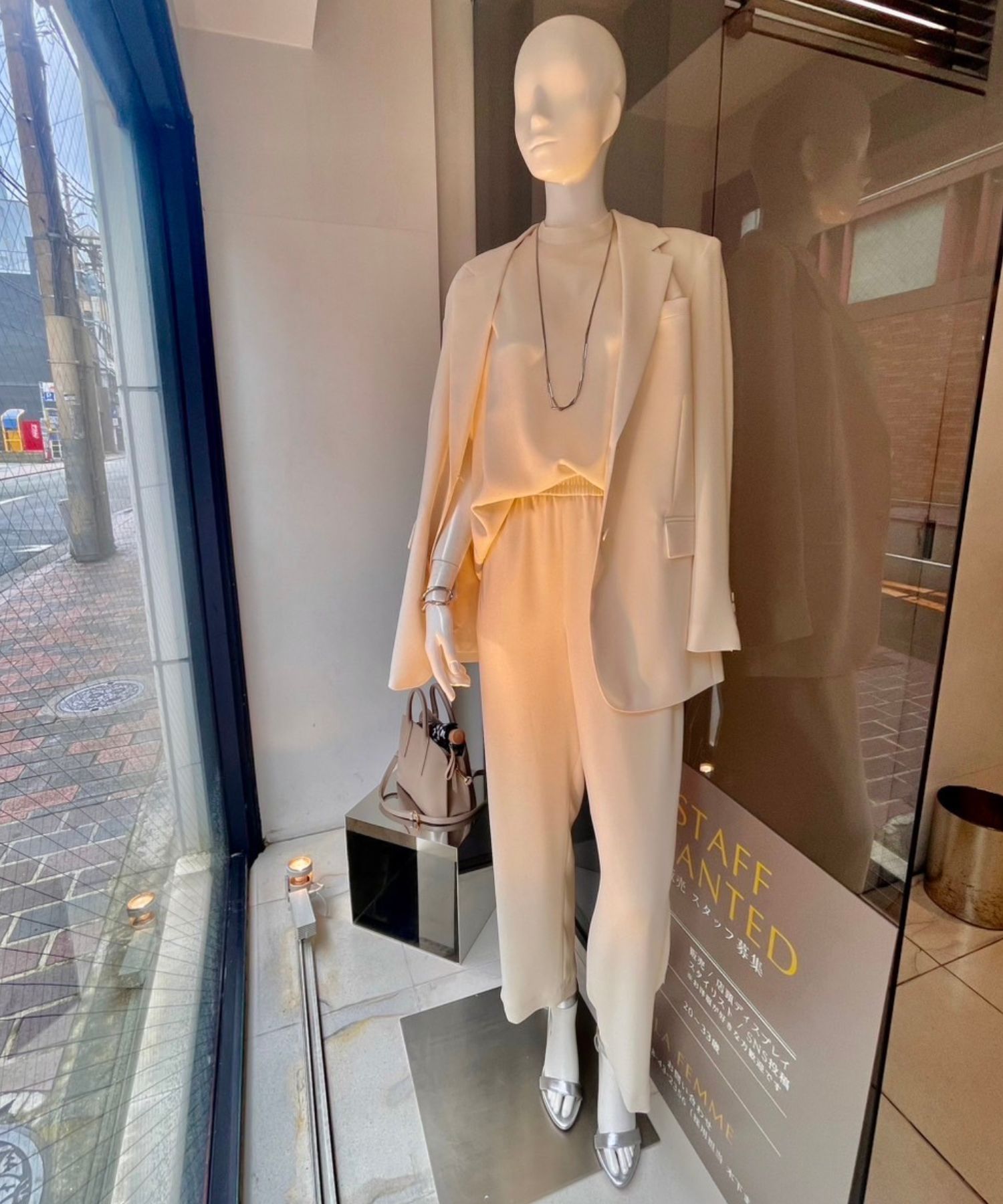 Satin Crepe Straight Pull On Pant(ライス) / トリアセテート / ウォッシャブル /  01-5206403