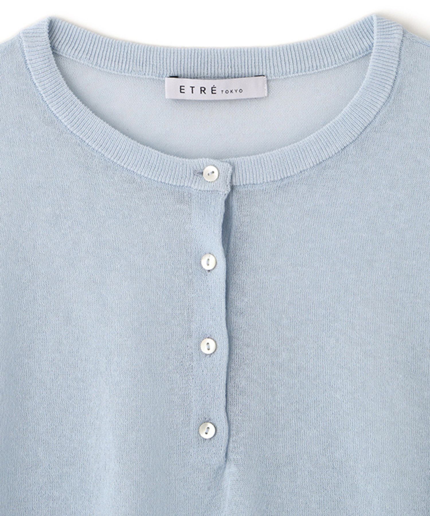 ヘンリーネックシアーニットプルオーバー(ライトブルー) 綿 / ウォッシャブル / 手洗い可 / シアー素材 / 1226211066