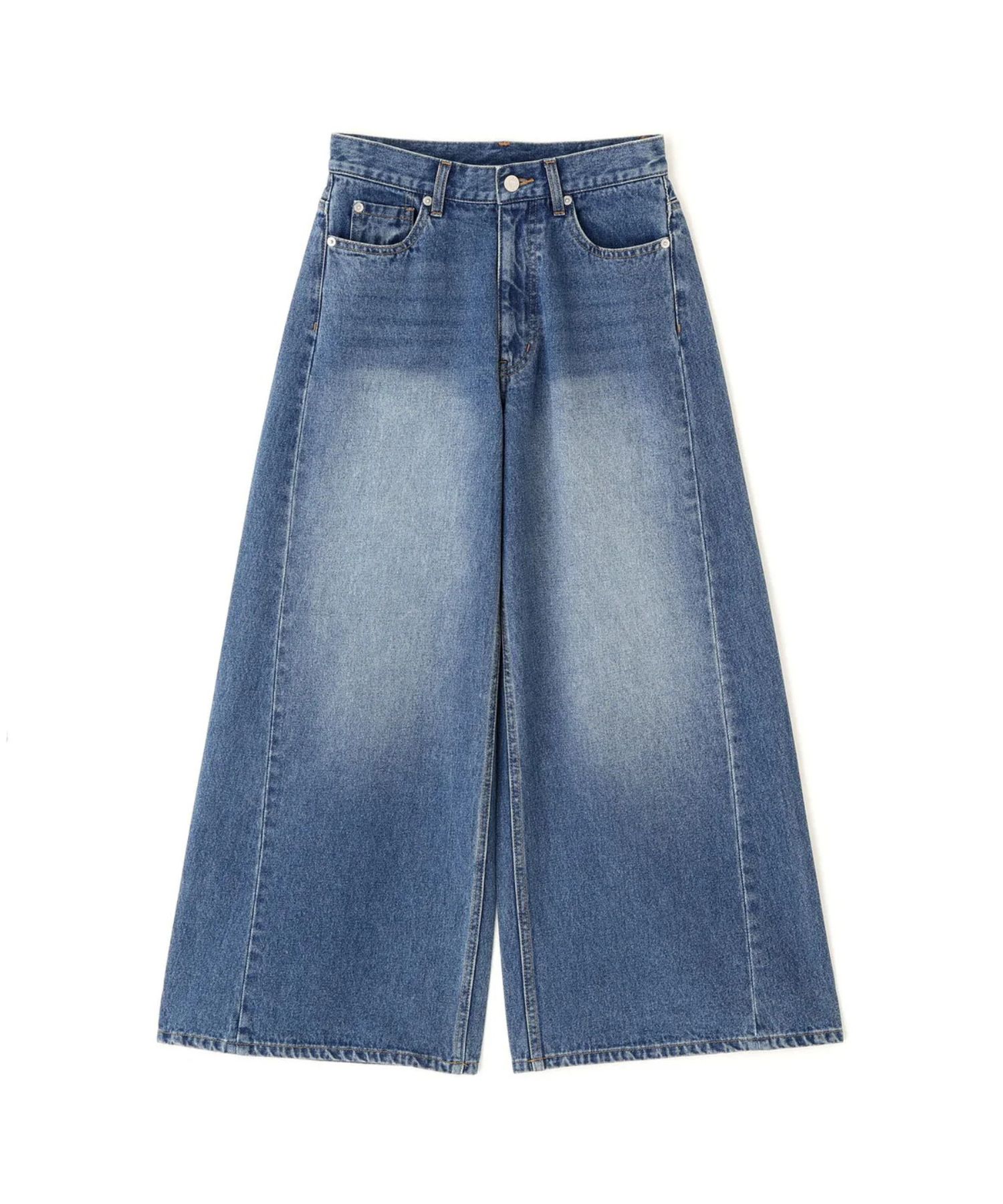バギーデニムパンツ(インディゴ)コットン100% / ストレッチなし / 前あき / ポケット×5 / 0316130119
