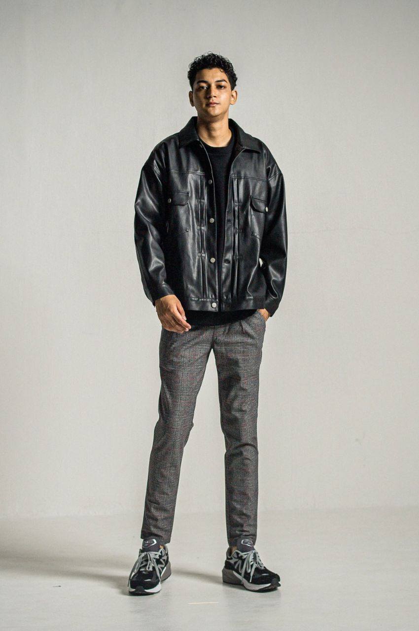 CHRIS EASY HEAT TUCK PANTS (GLENCHECK) ナイロン / スラッシュサイドポケット / 裏起毛 / ベルトループ / RC34-ST-016HT-2