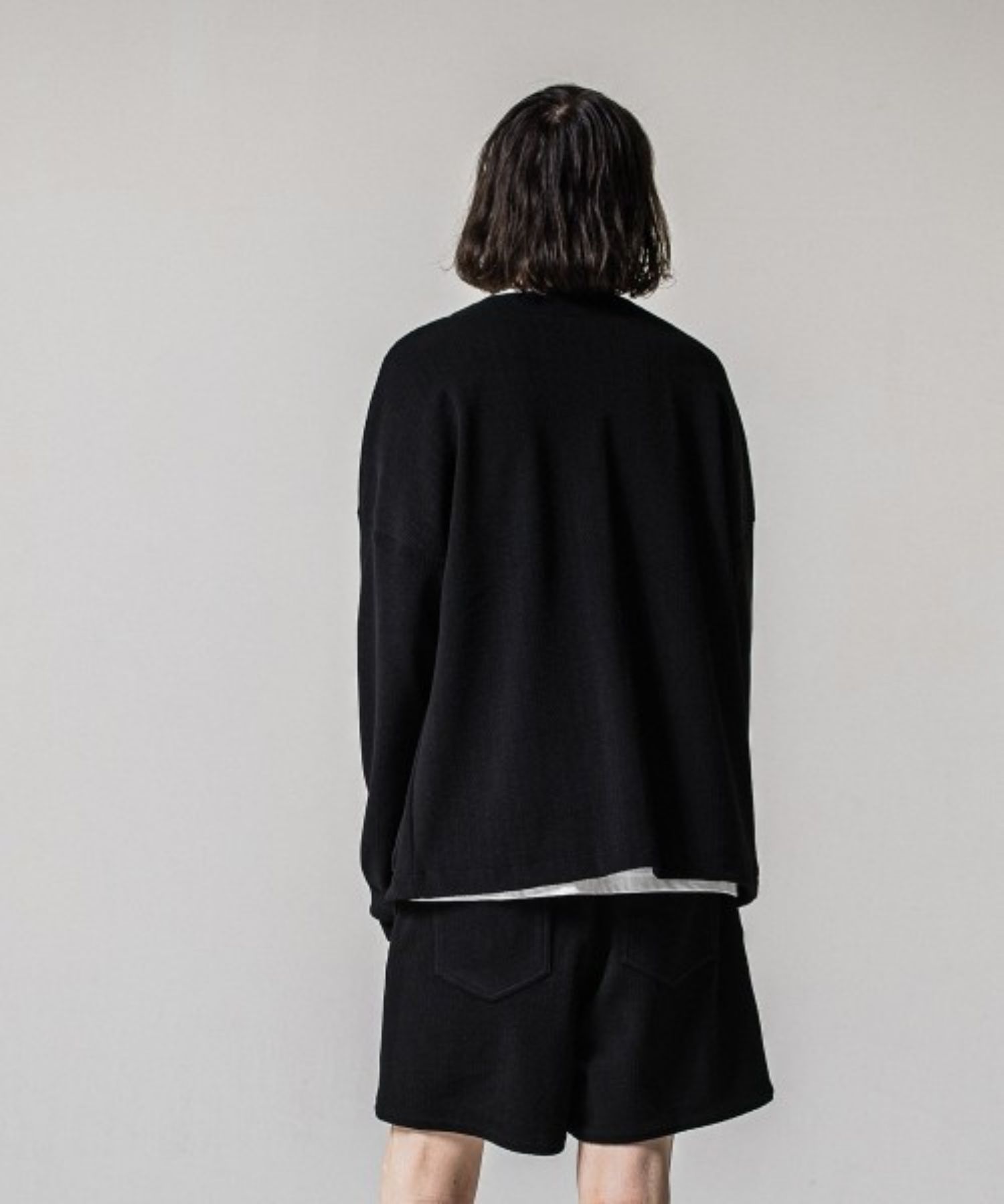 blister knit C/D (BLACK) ナイロン /幾何模様 / ストレッチ / パッチポケット / 手洗可 / RC41-C-004