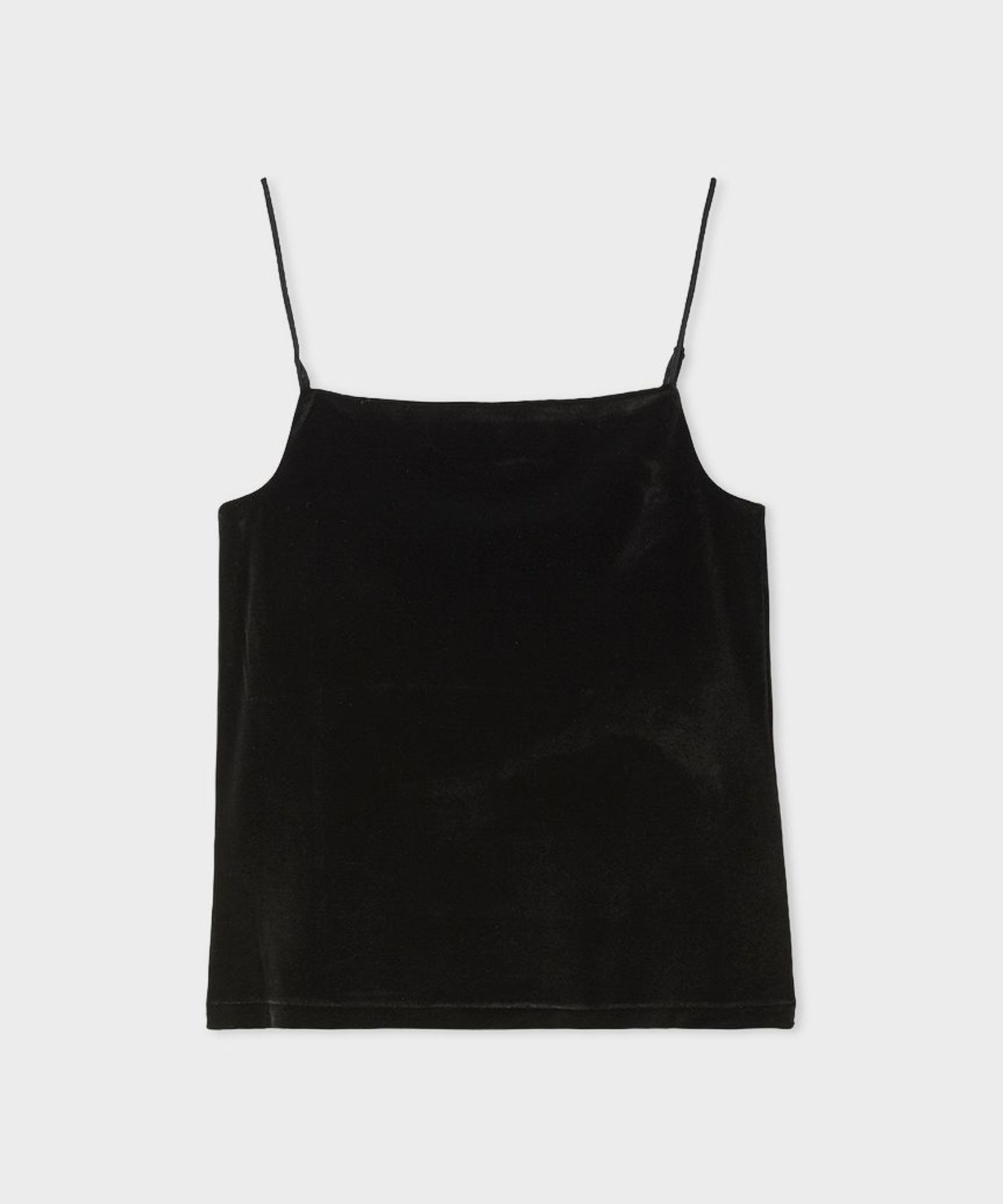 ベロアカップインキャミ(ブラック)ポリエステル / ウォッシャブル / 手洗い可能 / ストレッチ素材 / カップ付き / 肩紐長さ調整可能 / MWCT261009