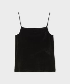 ベロアカップインキャミ(ブラック)ポリエステル / ウォッシャブル / 手洗い可能 / ストレッチ素材 / カップ付き / 肩紐長さ調整可能 / MWCT261009