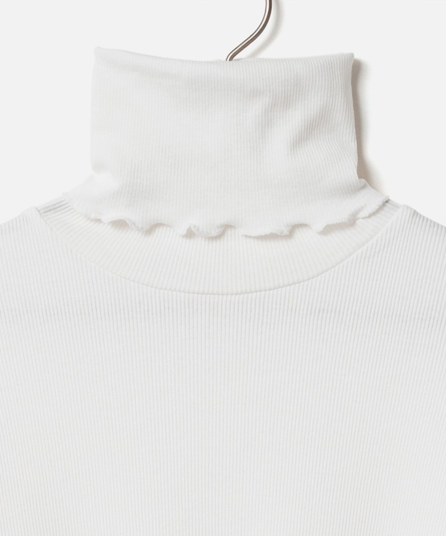 [Harriss × Keiko Okamoto] Cut-rib long turtleneck sweater ( Lemon Yellow )綿 / ロングタートルネック / メローロック / 手洗可 / OK252-45231