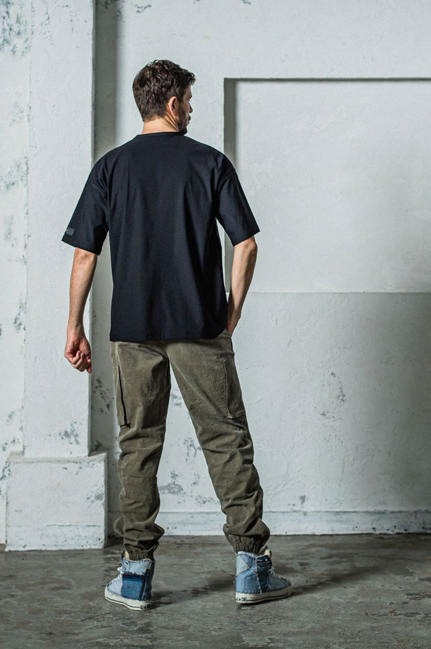 leather pocket overnylon T (ブラック)ナイロン /ホームベース型ポケット / ストレッチ/ 速乾性 /RC35-T-005