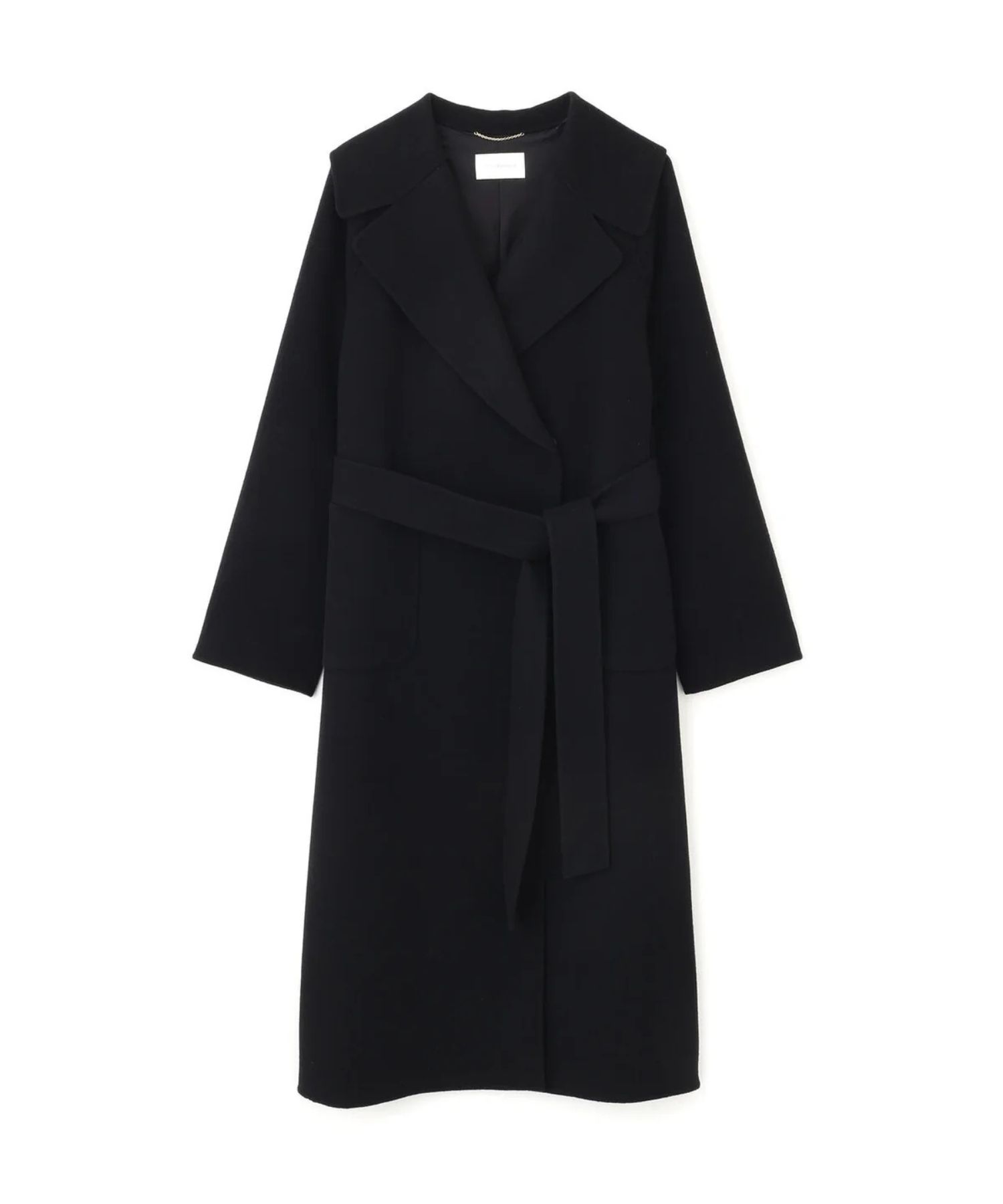 ビックカラーリバーコート(ブラック)羊毛 / 袖裏付き / ストレッチなし / ポケット×2 / 0315252016