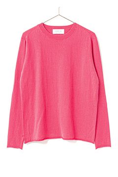 ROLL HEME KNIT PULLOVER / 綿カシミヤクルーネックプルオーバー