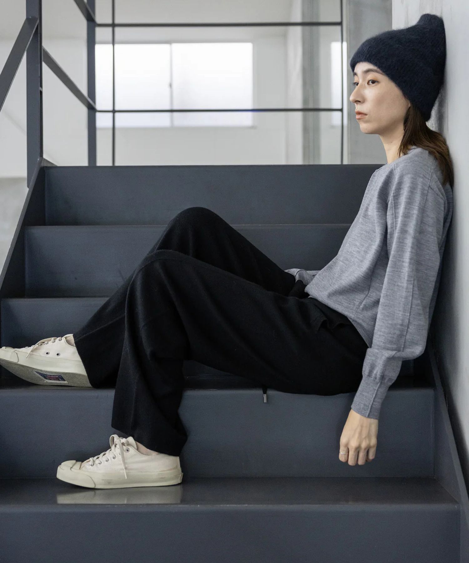 Re Stock Rws wool crew neck pullover (L.GREY) ウール/ 静電気防止 加工 / クルーネック  / 手洗可 / CT22391