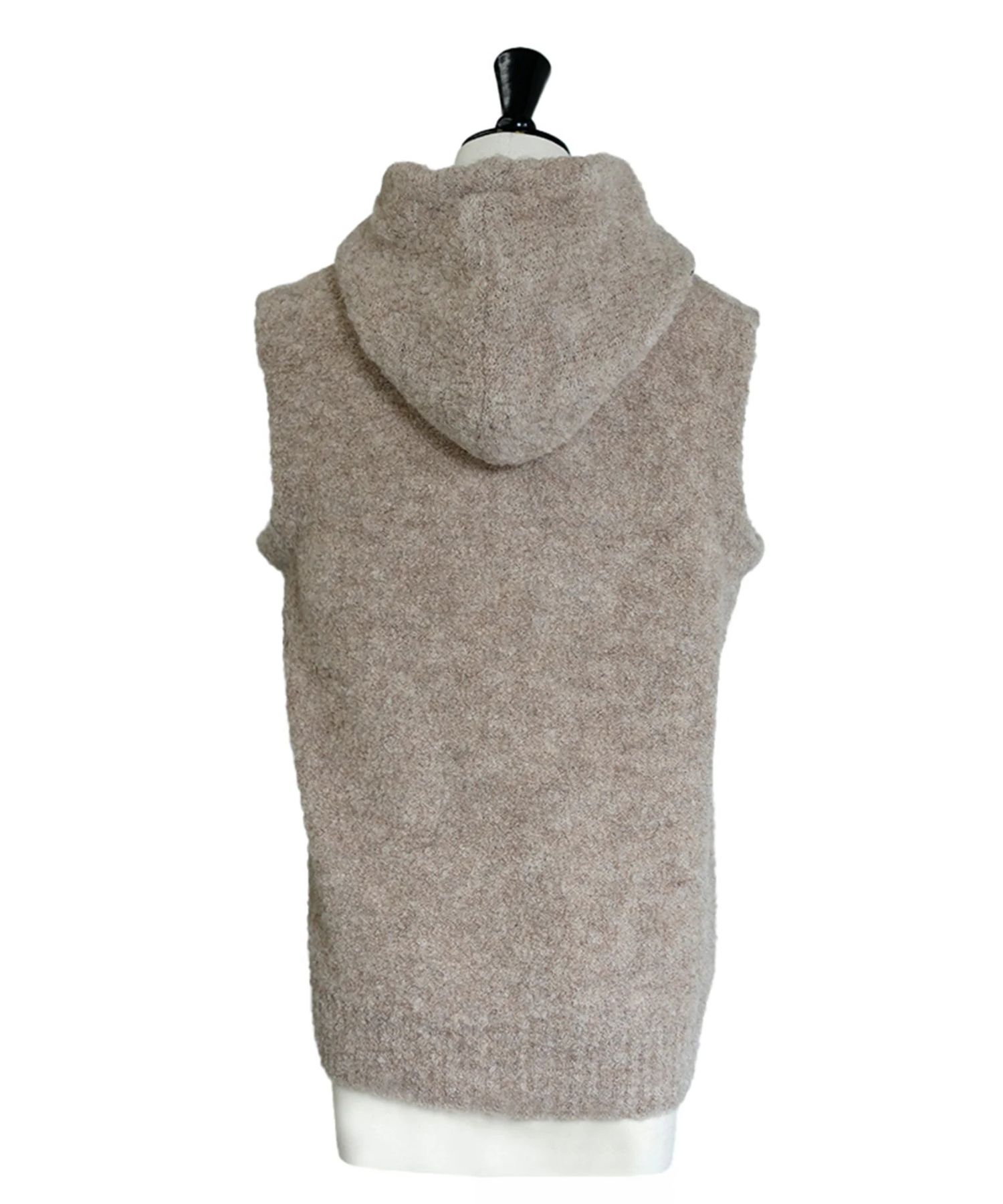 alpaca loop hoodie vest (BEIGE) アルパカ / 保湿性 / ベビーアルパカ / 静電気防止加工 / 軽量 / CT25318