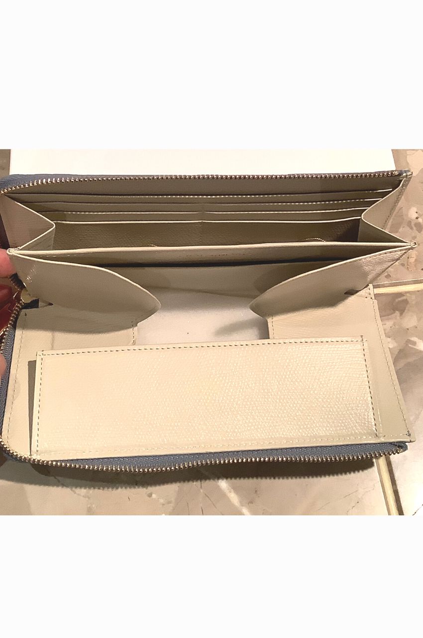 クロコ型押しレザー L字型財布 / 牛革
