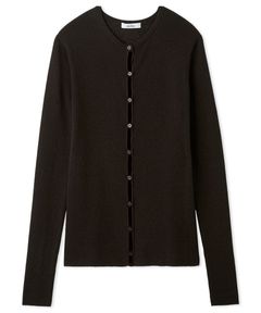 ベロアリブニットカーディガン ( BRW ) ポリエステル / ボタン/ 透け感 / ウール混 / 手洗可 / 09WND255007