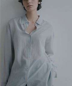 シアーコットンシャツ(ブルー)綿100% / シアー素材 / 手洗い可 / 1226210063