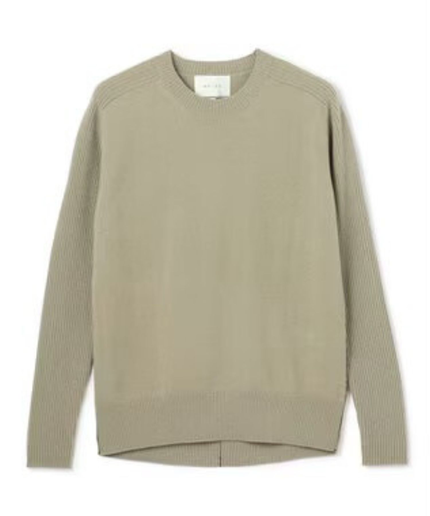 POMPE / ウールカシミヤ配色ラインクルーネックニット ( L.Khaki×Black) ウール / 手洗可 / カシミア混 / KRCWGW0400