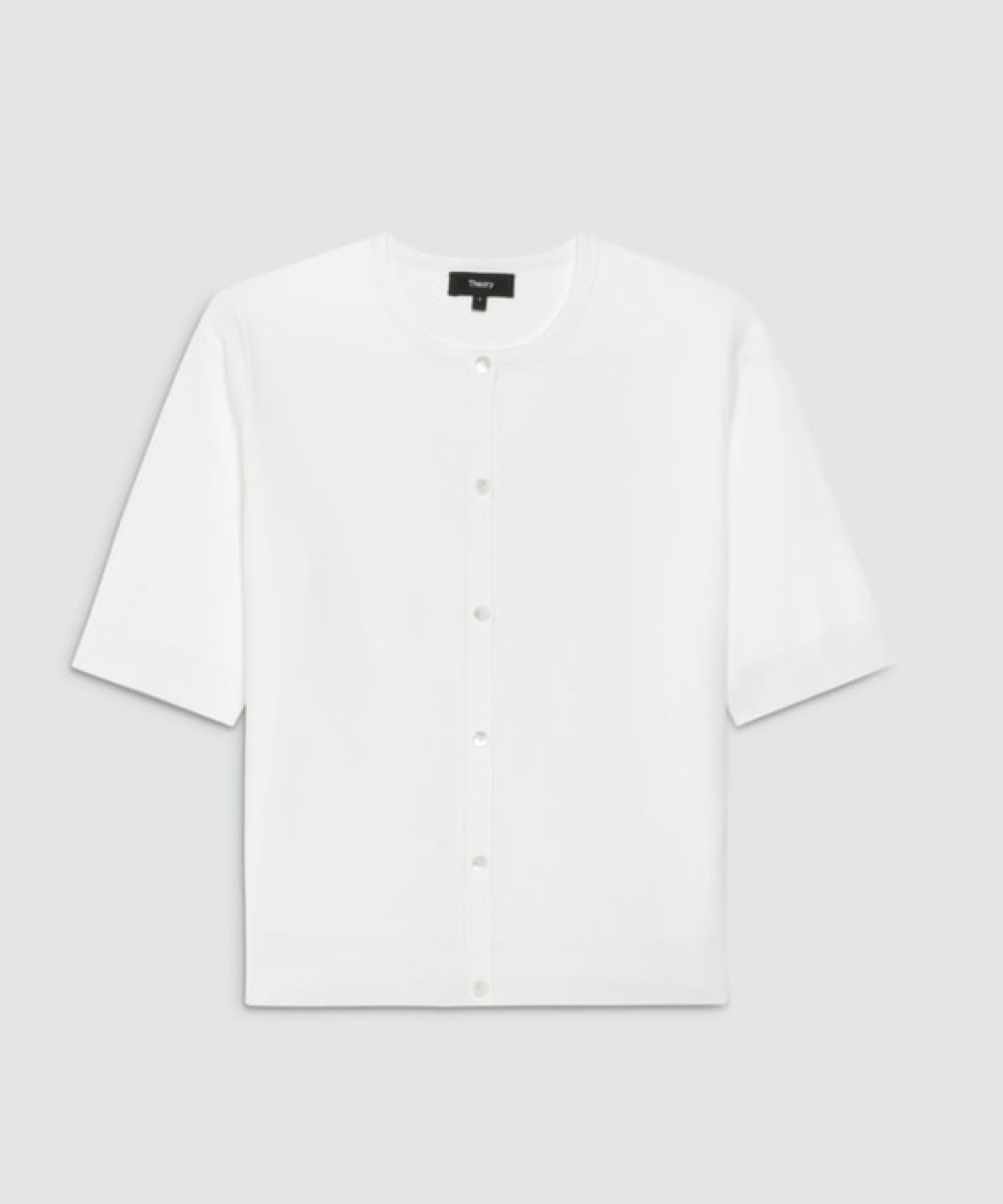 Wooster Crepe Knit Short Sleeve Cardigan(ホワイト)レーヨン / ウォッシャブル / 手洗い可 / 01-5203716