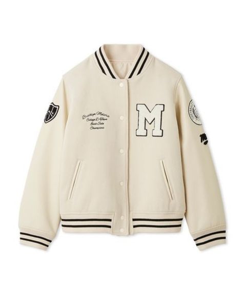 ワッペンスタジアムジャンバー ( IVR ) ウール / サガラ刺繍 / ヴィンテージ調 / スナップ仕様 / 09WFJ255141