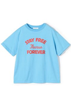 プリント Tシャツ(ライトブルー) コットン / フロントプリント / コットンジャージー