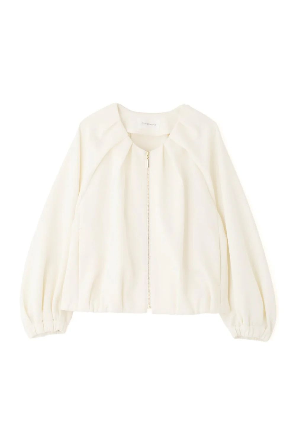 ダンボールノーカラーブルゾン (ホワイト) / ポリエステル・ポリウレタン / ストレッチ / 0315150303