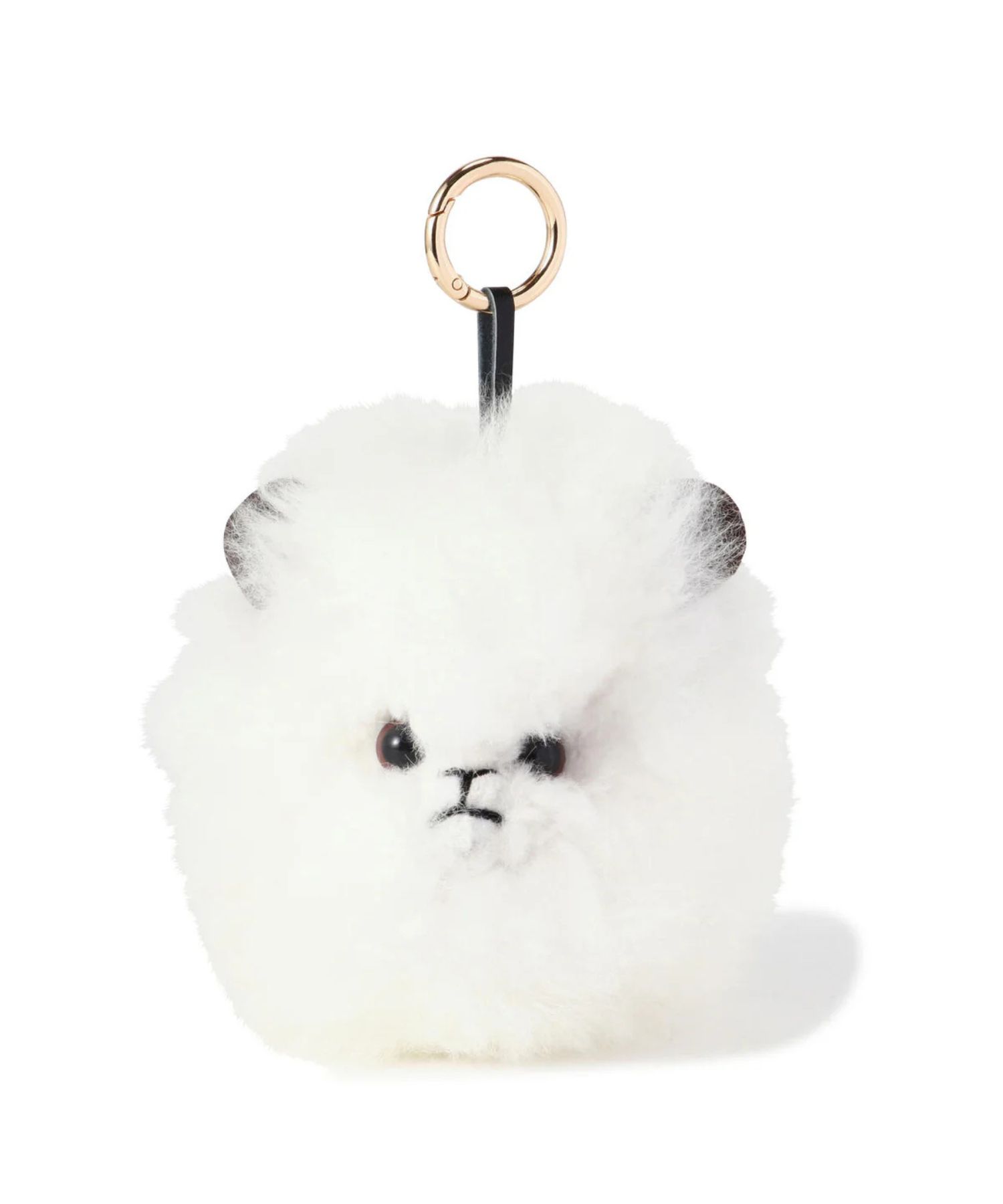 アルパカファーキーチャーム(ホワイト) / バッグチャーム / アルパカウール / ペルー製 / 手作り / 0315299001