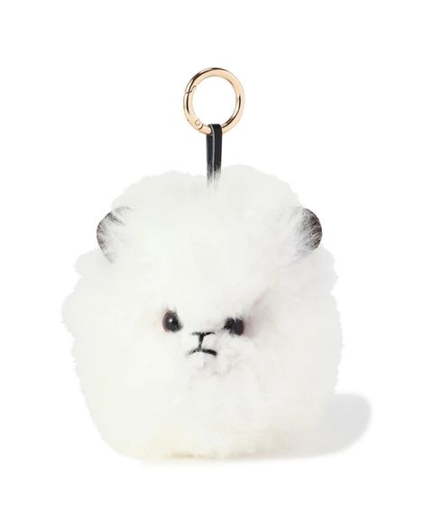 アルパカファーキーチャーム(ホワイト) / バッグチャーム / アルパカウール / ペルー製 / 手作り / 0315299001