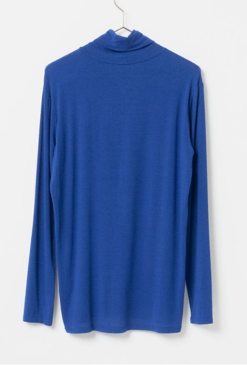Soft turtleneck pullover (ブルー)レーヨン / 柔らかい / 手洗い可 / 薄手 / FK242-70210