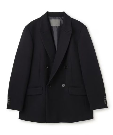 プルーフウールライクツイルジャケット(ネイビー) ポリエステル / ウォッシャブル / ボクシーシルエット / 肩パッド無し / JKUVLS0300