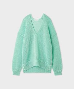リネンタッチイージーVネックニット(ミント) ポリエステル / ウォッシャブル / 手洗い可 / MWNT262038