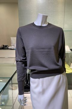 ウールクルーネックニット(モカ)羊毛 / 手洗い可能
