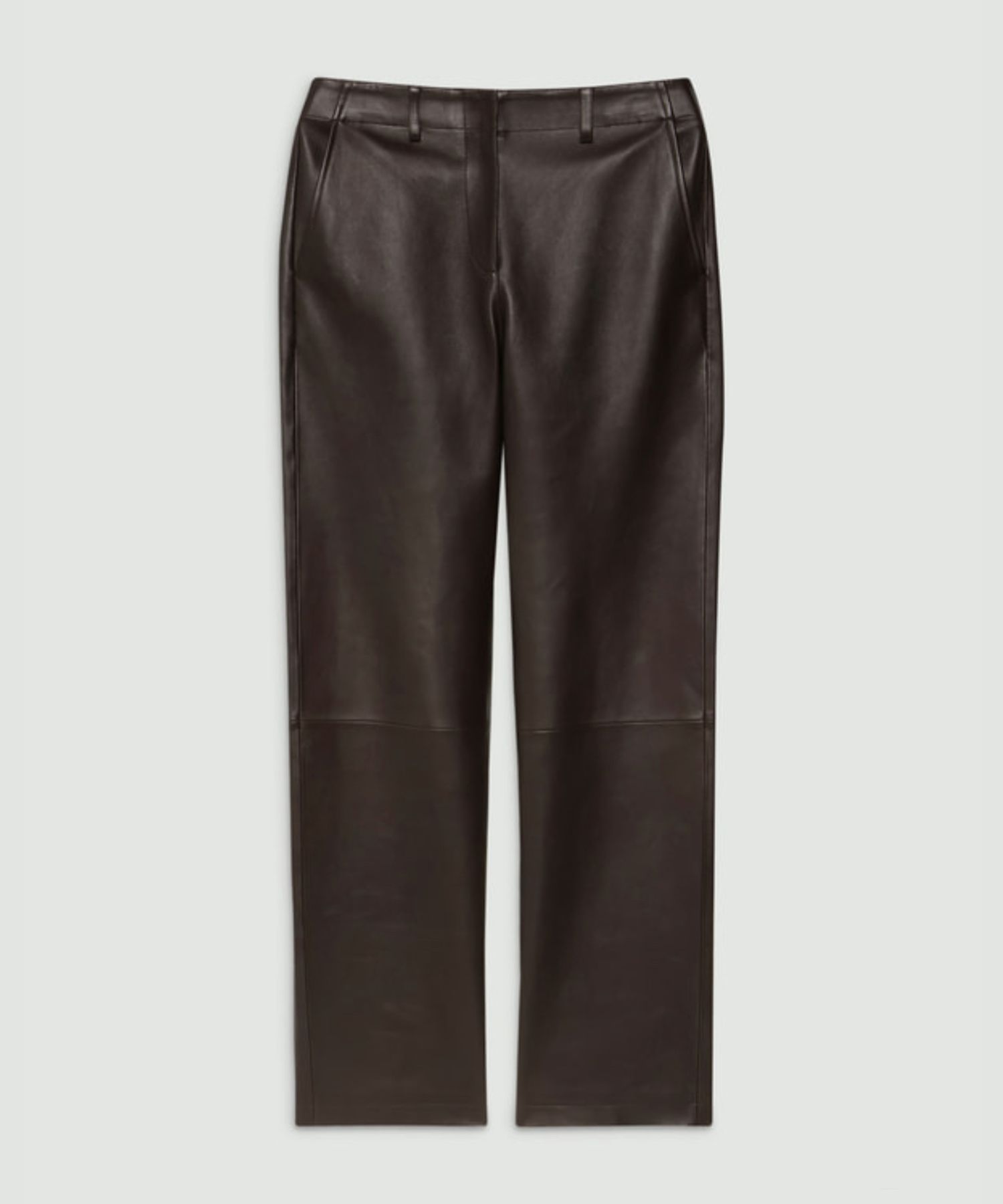 Sleek Nappa Straight Pant L(カカオ)羊革 / ローライズ / 01-5360804