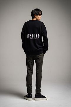 ID BACKROGO VELOURS FLEECE DROP TRAINER / IDバックロゴ裏起毛ルーズトレーナー