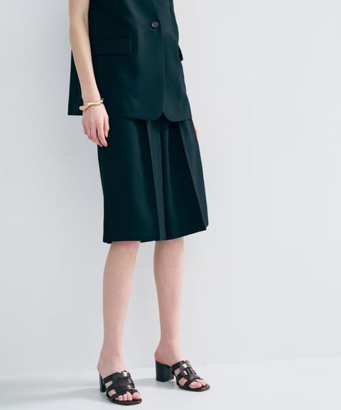 ウォッシャブルドライサップバミューダパンツ(ブラック) ポリエステル / サスペンダー付き / バックスタイルゴム / PRUVLM0400