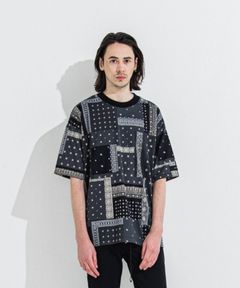 BANDANA OVER  TEE (BLACK) コットン / オーバーサイズ / オーガニックコットン / 5部袖 / RC36-T-009