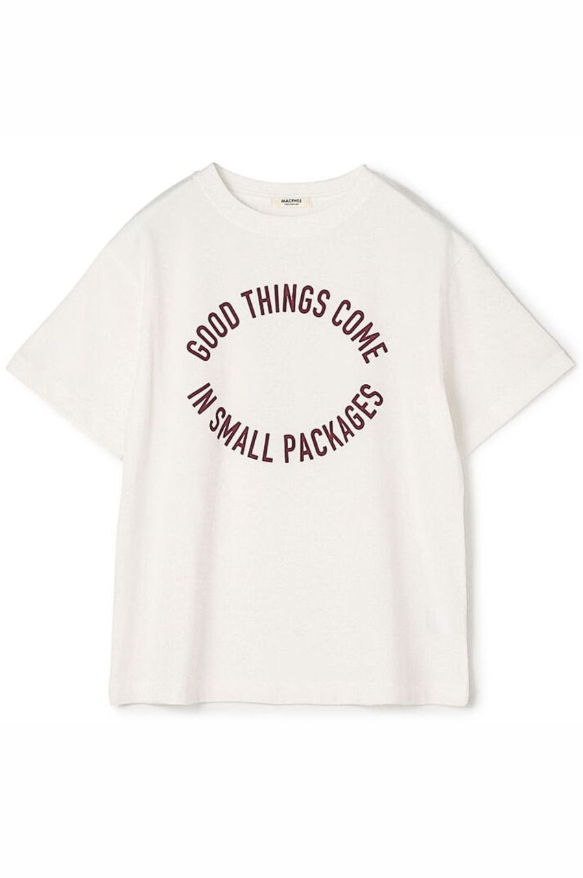コットンロゴプリント Tシャツ ( ホワイト ) コットン / フロントロゴプリ ント / 洗濯可/ 12-03-52-03201